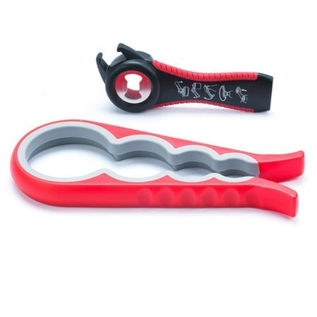 Seniors with Arthritis Twist Off Lid Hand Weakness Can Bottle Opener Soda and Jar Openers 5-in-1 and 6-in-1 2 pack Jar Opener for Seniors and Arthritic Hands